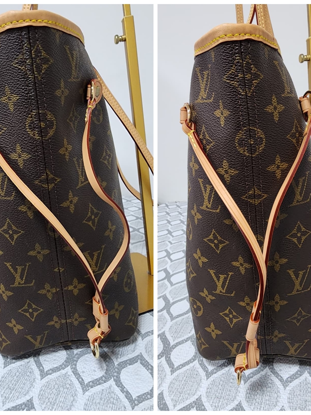 LOUIS VUITTON Monogram Canvas Neverfull MM Tote Bag Brown/Beige - Picture 4 of 16